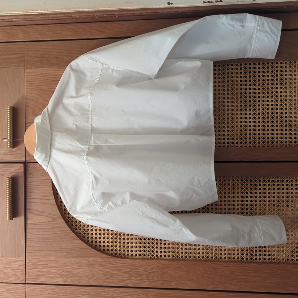 NWT Sandro Cropped Button Up Top With Bow Detail | White | Size Medium - Picture 3 of 6